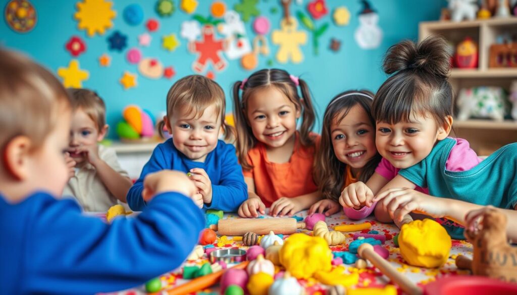 kids crafts with playdough