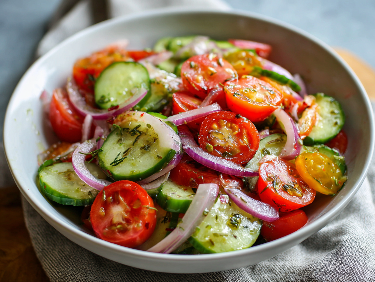 Cucumber, Tomato & Onion Summer Salad