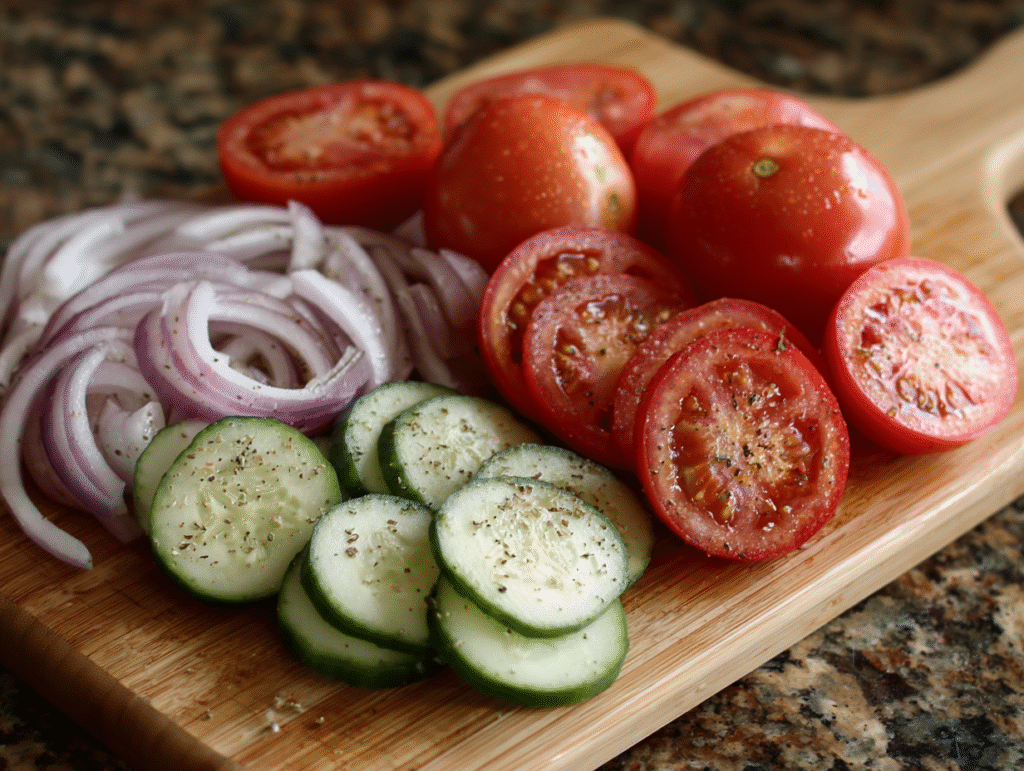 Cucumber Tomato & Onion Summer Salad