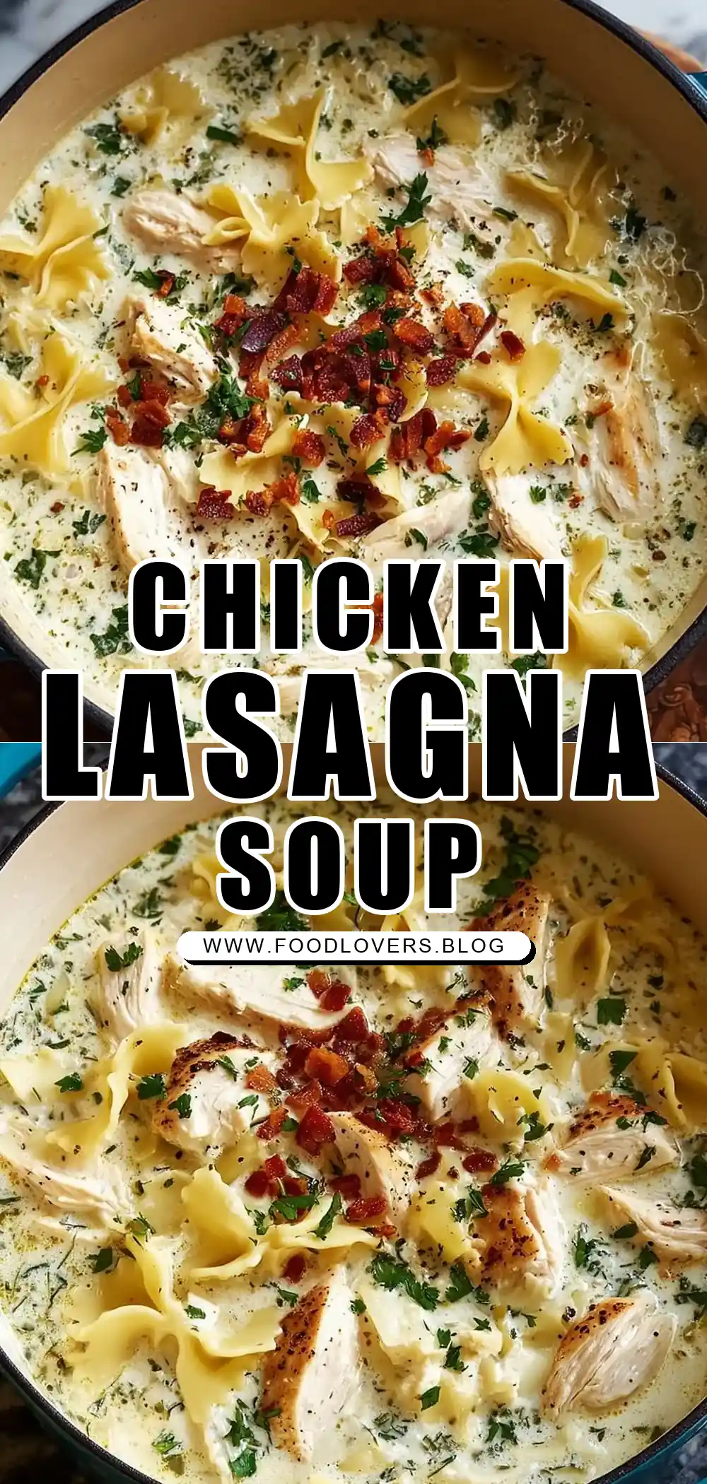 White Chicken Lasagna Soup