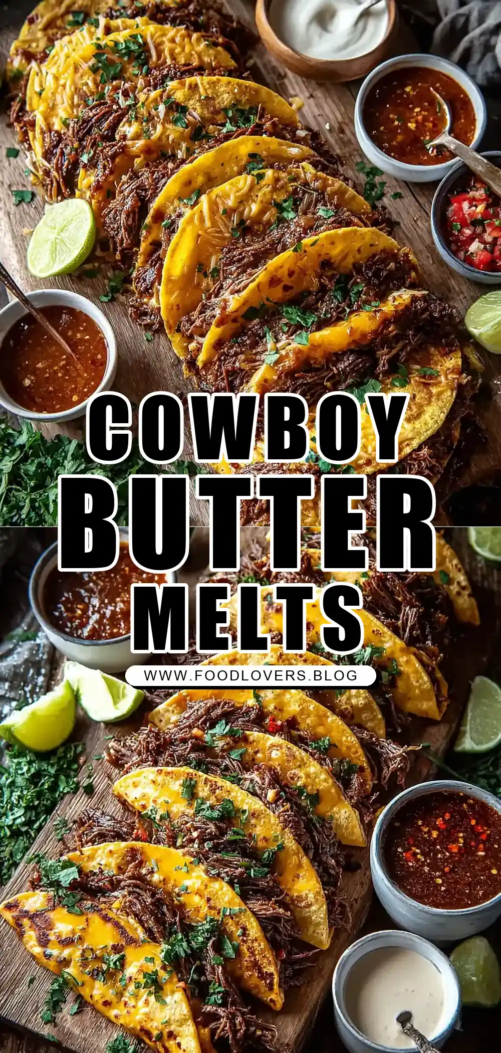 Cowboy Butter Smashed Beef Tortilla Melts with Spicy Dipping Sauce