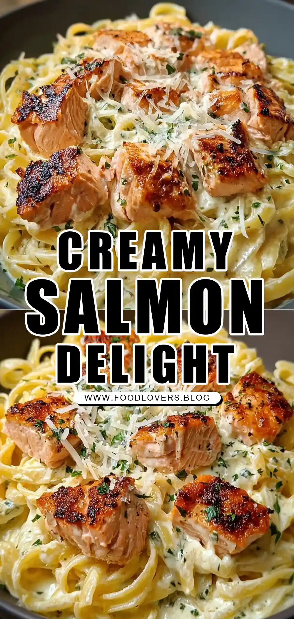 Creamy Air-Fried Salmon Pasta