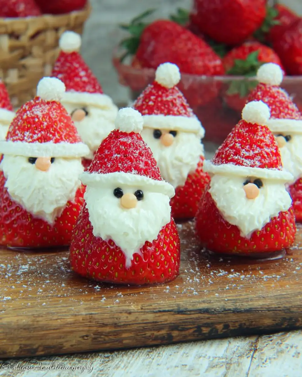 A delicious plate of STRAWBERRY SANTAS