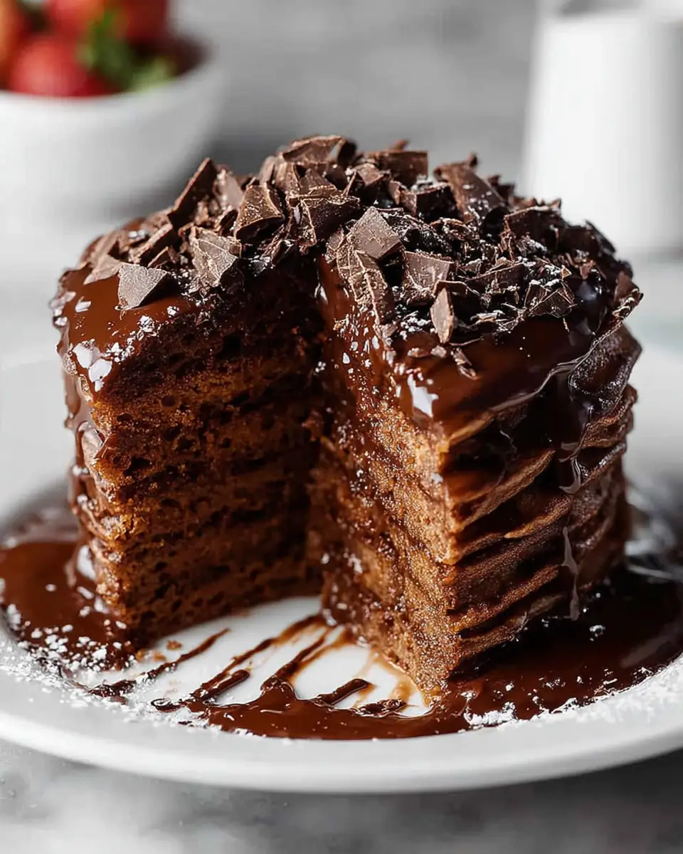 A delicious plate of Chocolate Pancakes