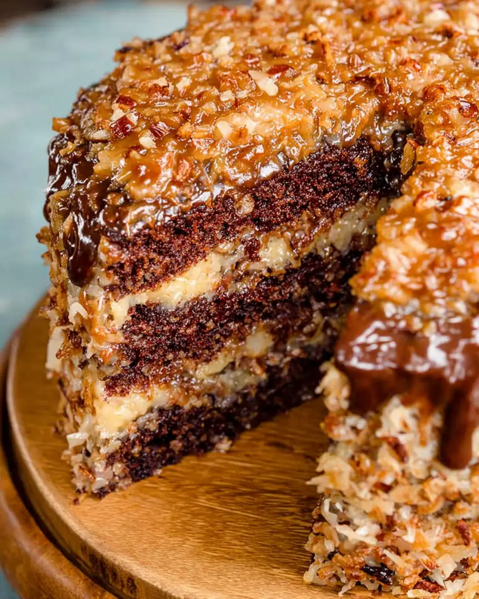A delicious plate of German Chocolate Cake Recipe