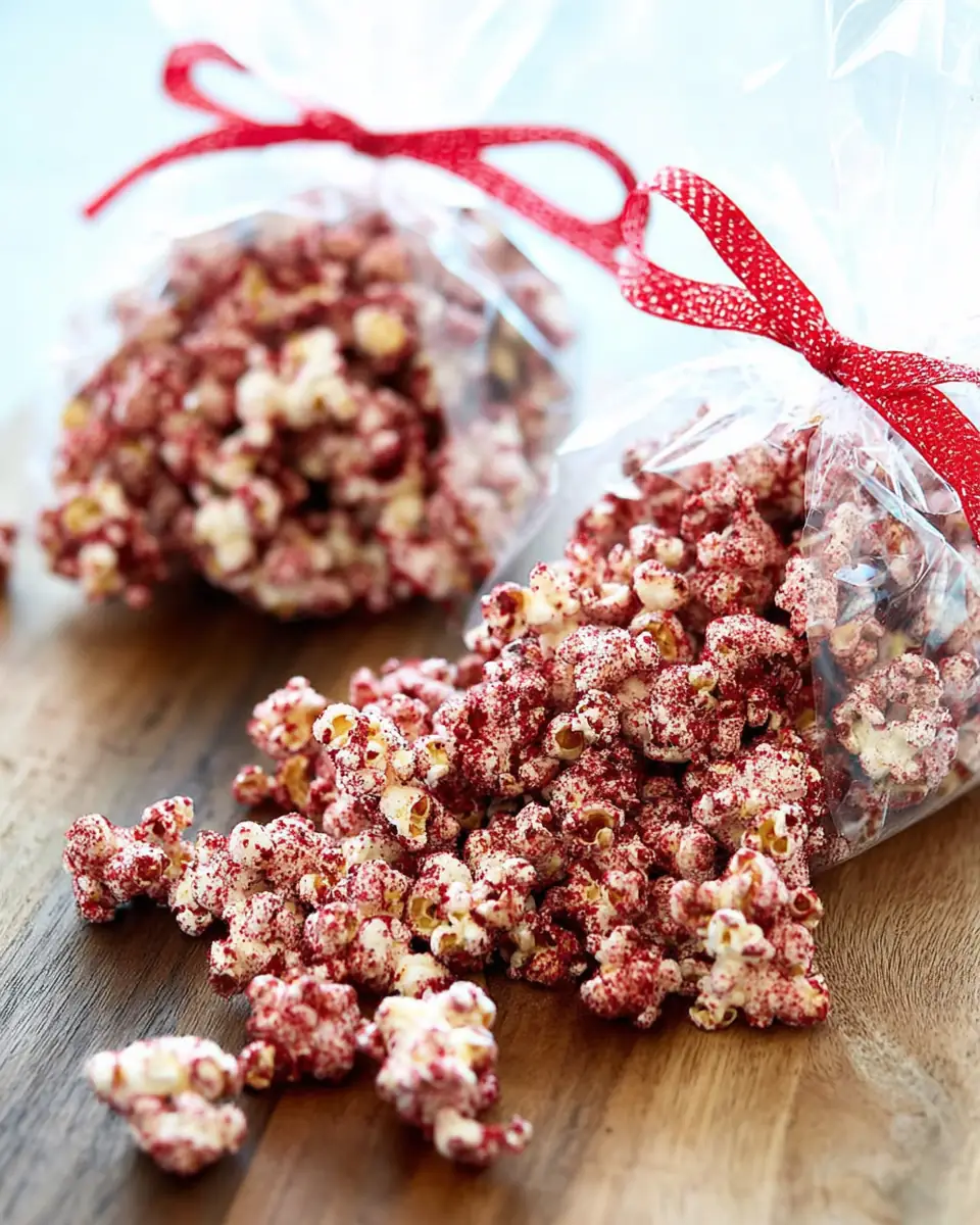 A delicious plate of Red Velvet Popcorn