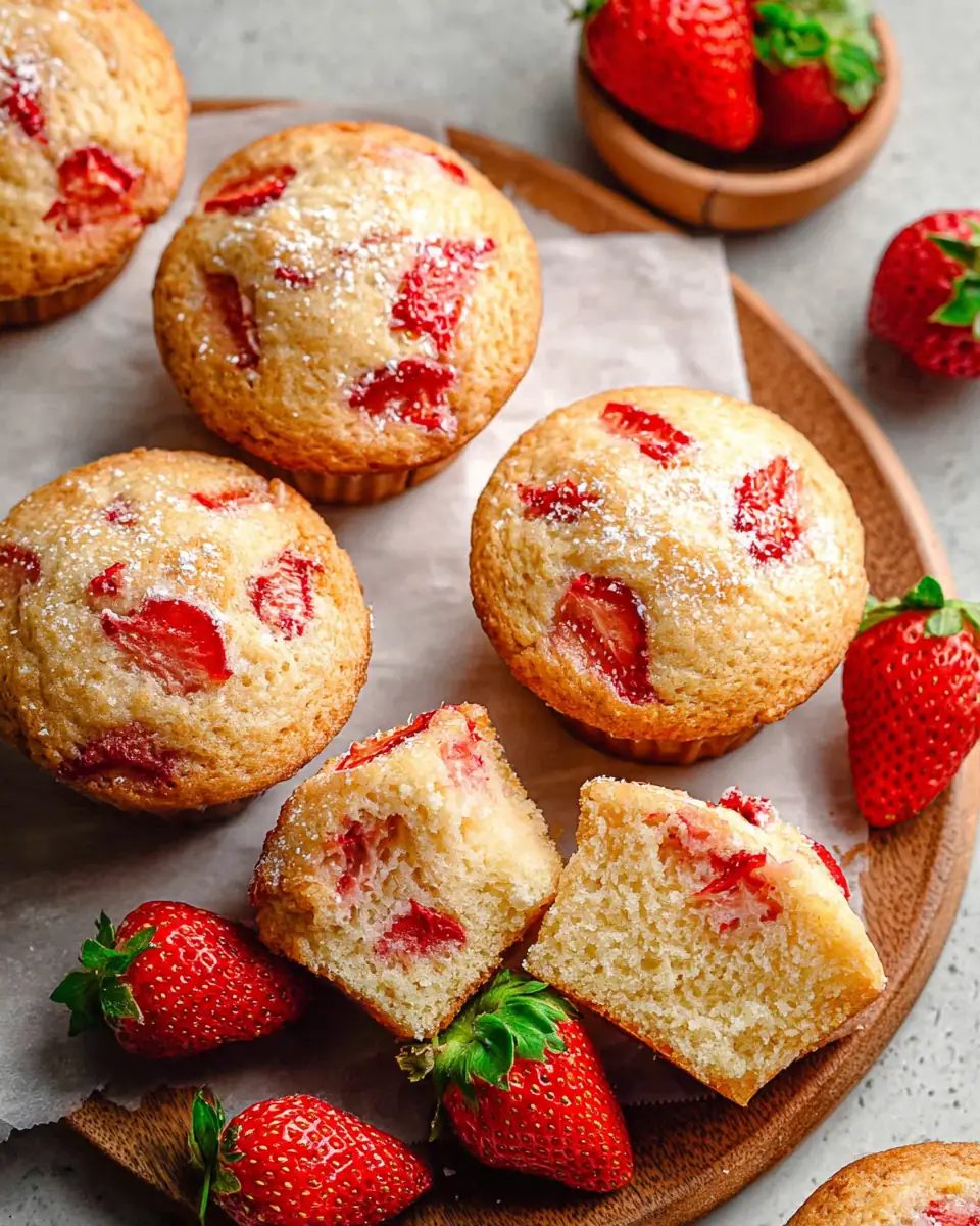 A delicious plate of Strawberry Muffins
